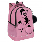 Рюкзак для девочек школьный (Grizzly) арт.RG-663-2/2 розовый 28х38х18 см