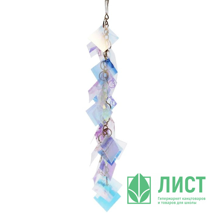 Украшение декор.подвеска "Лиана. Квадратики" 20см цв.асс. арт.86417