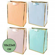 Пакет бумажный с ручкой "deVENTE.Golden border" вертикальный 18*23*8см арт.9041225
