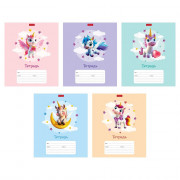 Тетрадь 12 листов косая линия (Hatber) Крылатые единорожки арт.12Т5В6