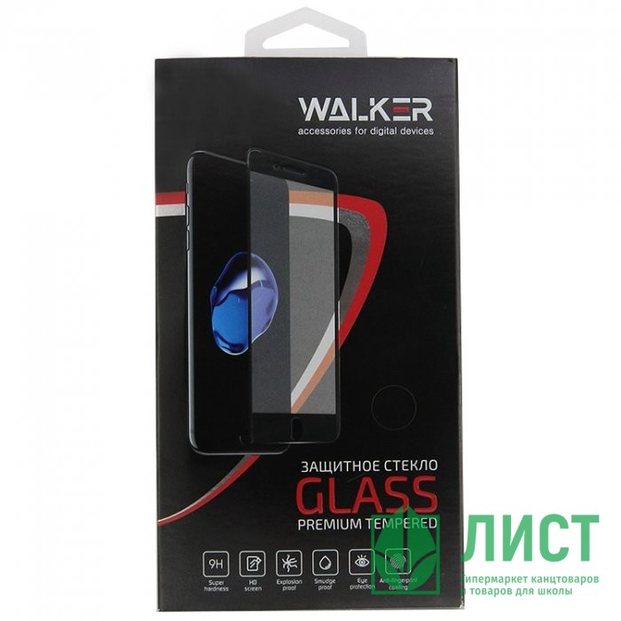 Защитное стекло iPhone 6 Plus "5D" Walker  на всю поверх., черное