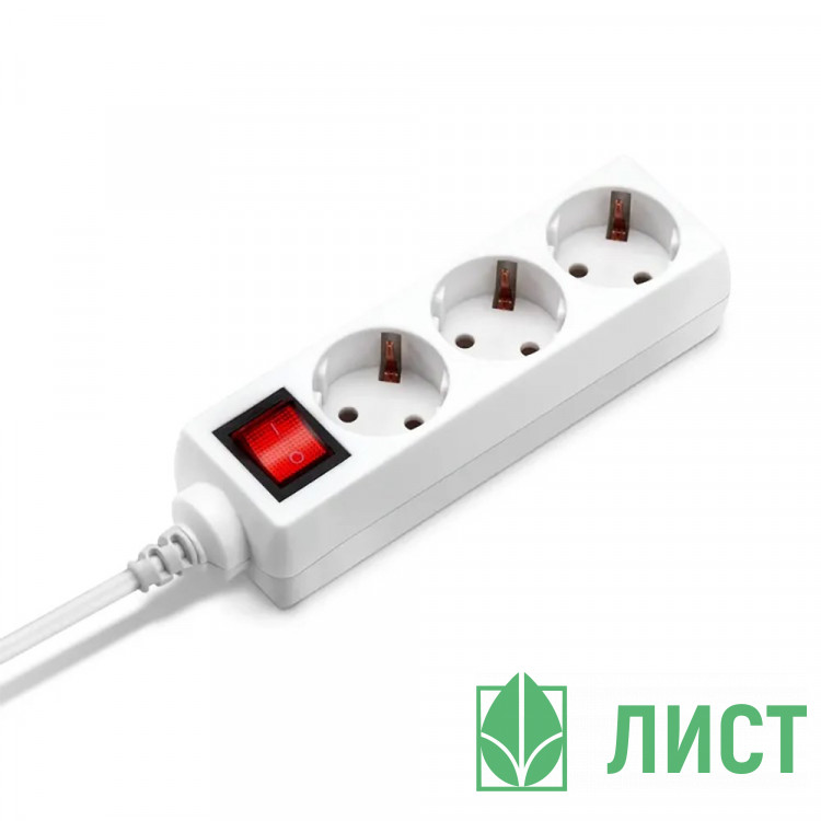 Сетевой удлинитель Buro BUPS3.3/W 3м (3 розетки) белый (пакет ПЭ)