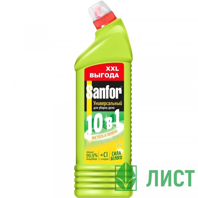 Чистящее средство для сантехники Sanfor 1500мл Universal, Лимонная свежесть арт.24503 (Ст.6)