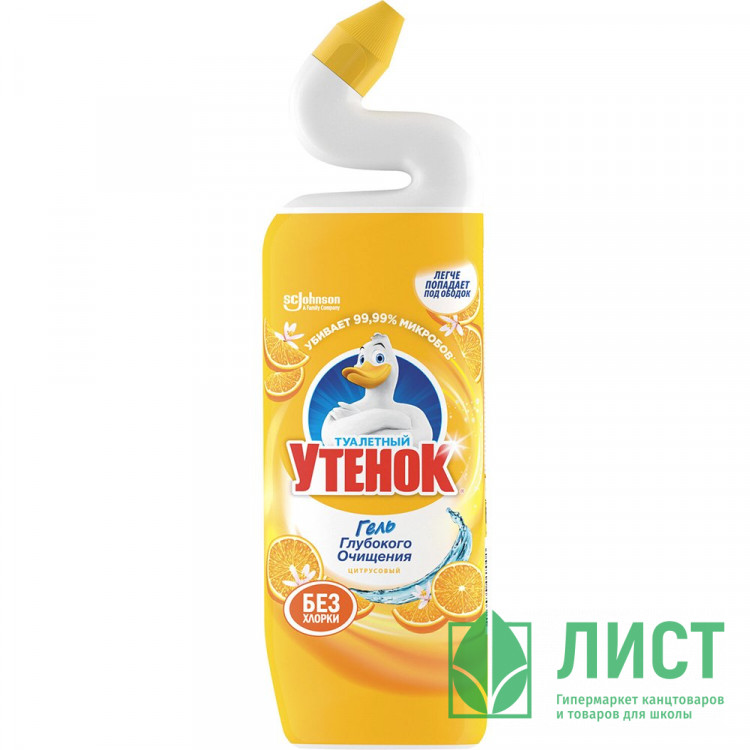 Чистящее средство  для сантехники ТУАЛЕТНЫЙ УТЕНОК 900мл цитрусовый