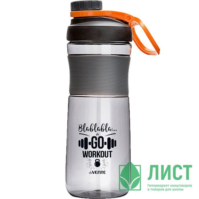 Бутылка 520мл deVENTE " Sport"пластик 20,2x8,0x8,0 см, серая, с петлей, артикул 8090096