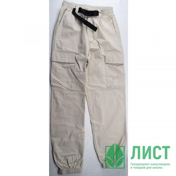Брюки для мальчика DELORAS артикул 55474 размер 34/134-44/164 цвет серо-бежевый