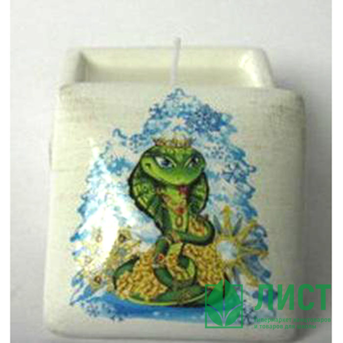 Подсвечник-шкатулка со свечой НОВОГОДНИЙ арт.26061