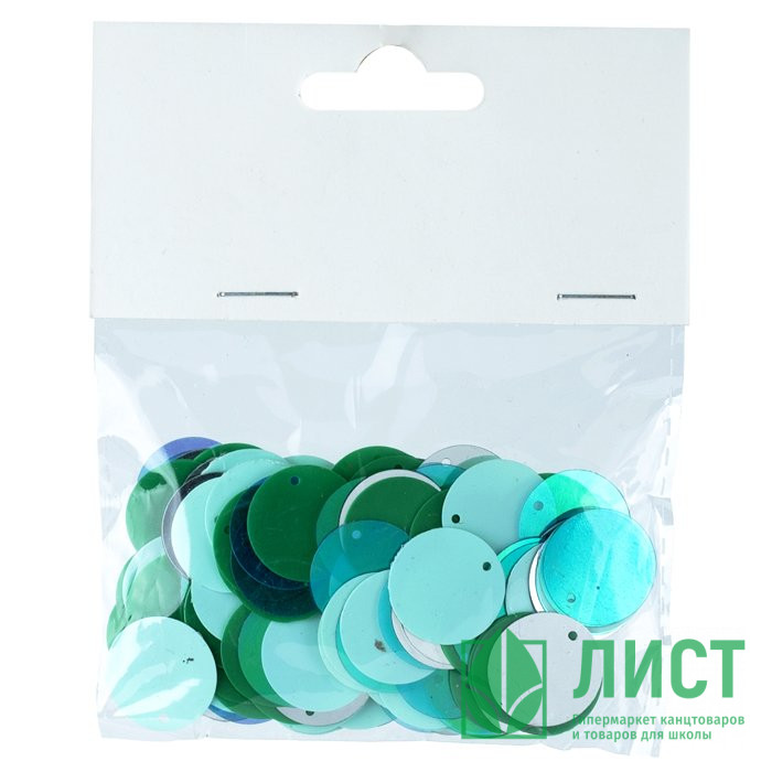 Конфетти 15гр "Кружочки" цв.мятный арт.87140