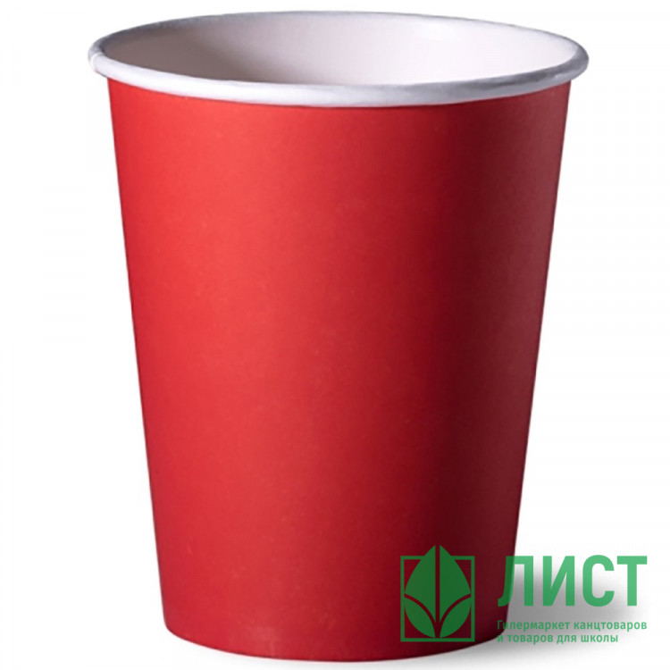 Стакан бумажный 200/260мл красный 10шт в упаковке