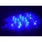 Гирлянда электрическая для дома фигурная 2,5м*20см 24LED "Сосулька" цвет синий (светлый провод) 8режимов арт.183-115