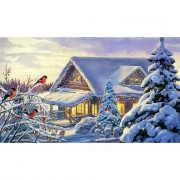 Алмазная мозаика 22х32см (РК) Дом в снегу без подрамника полное заполнение арт.НД-5866