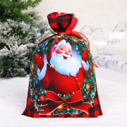 Мешок д/подарка с затяжной тесьмой 21*32см "А вот и Дед Мороз" арт.201-5248