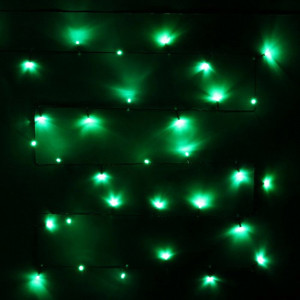 Гирлянда электрическая для дома точечная 9,5м 100LED цвет зеленый (зеленый провод) 8режимов арт.129-033