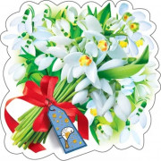Украшение на скотче Подснежники 15*15см арт.079.258