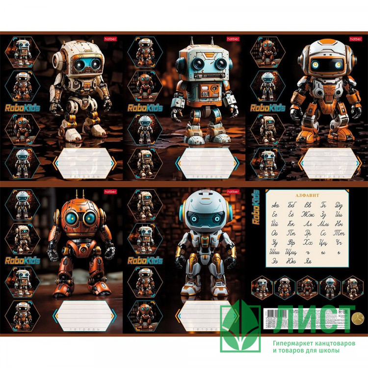 Тетрадь 18 листов линия (Hatber) Робо ассорти арт 18Т5В2