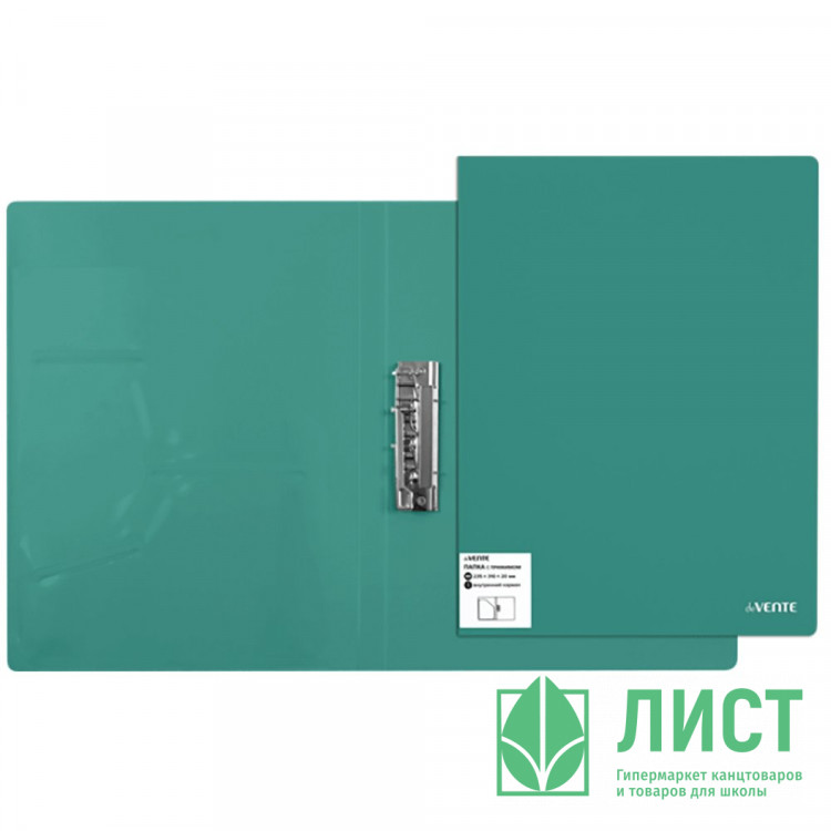 Папка с боковым прижимом "deVENTE. Marandi" A4 (235x310x20 мм) 650 мкм, фактура "песок" на 150 листов бумаги, внутренний карман 160 мкм, индивидуальная упаковка, непрозрачная аквамариновая