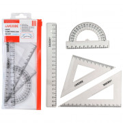 Набор линеек 4 предмета (deVENTE) линейка 20см , 2 угольника, транспортир арт.5092000