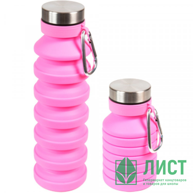 Бутылка 500мл deVENTE складная розовая арт.8090468