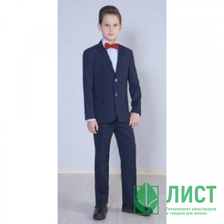 Костюм для мальчика (OVAS) Геометрия (пиджак классический/брюки зауженные) размер 28/122-34/140 цвет синий