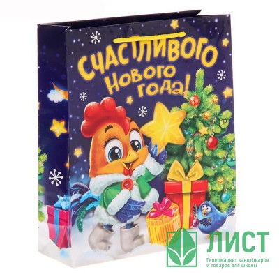 Пакет подарочный 23*27см бумаж. Новогодний петушок арт.1299840 Пакет подарочный 23*27см бумаж. Новогодний петушок арт.1299840