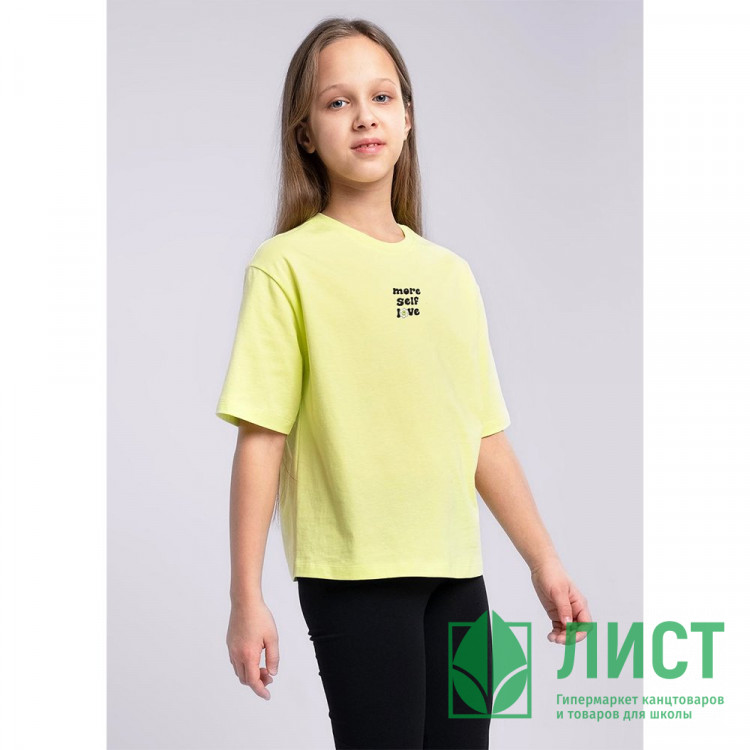 Футболка для девочки арт.CLE 835499г_п размер 34/134-42/158 цвет светло-желтый