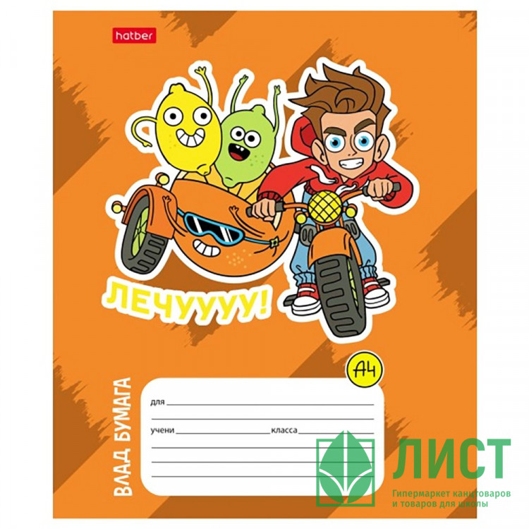 Тетрадь 12 листов линия (Hatber) Влад А4 ассорти арт.12Т5В2