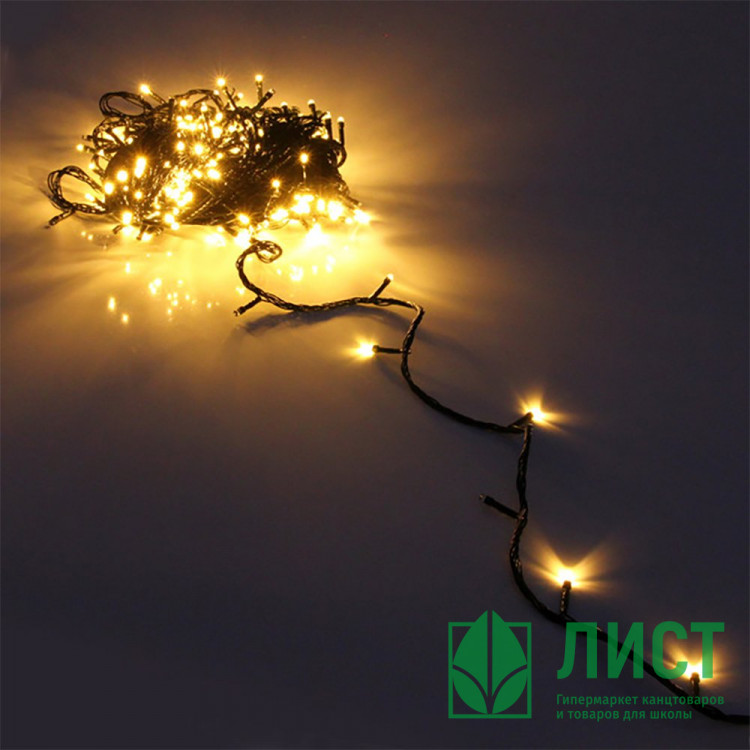Гирлянда эл.д/дома 24м 280LED цв.теплый белый (зел.провод) арт.725-991