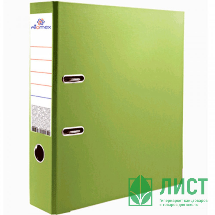 Папка-регистратор 50мм ПВХ с 1 сторонней обтяжкой, металлический уголок, лайм, разобранная арт.3093202 (Ст.50)