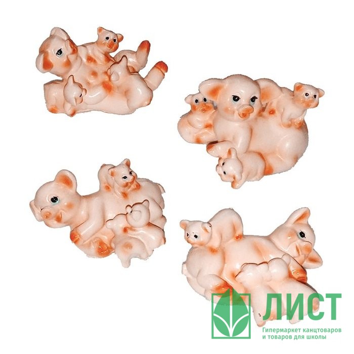 Статуэтка символ года Свинка с поросятами 5см ассортимент арт.200-340