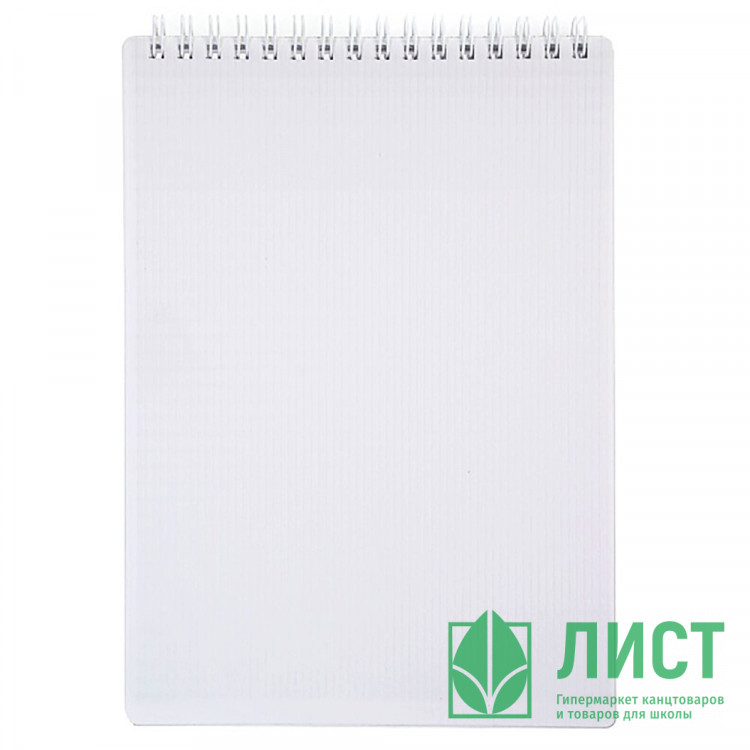 Блокнот А5 пластиковая обложка на гребне 80 листов (Hatber) VELVET Белый арт.80Б5В1гр_01631