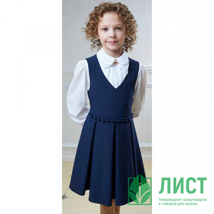 Сарафан для девочки (ГЕРМИОНА) ткань 07 арт.5218-07 размер 30/122-34/140 цвет синий