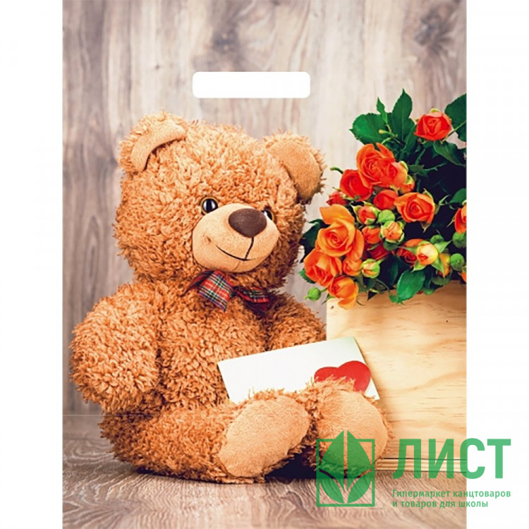 Пакет ПВД прорезная ручка 31*40+6 60мкм Тедди