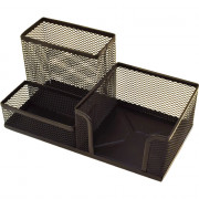 Подставка д/канц. принад. металлическая deVENTE черная, 3 секции арт.4104720 (Ст.1)