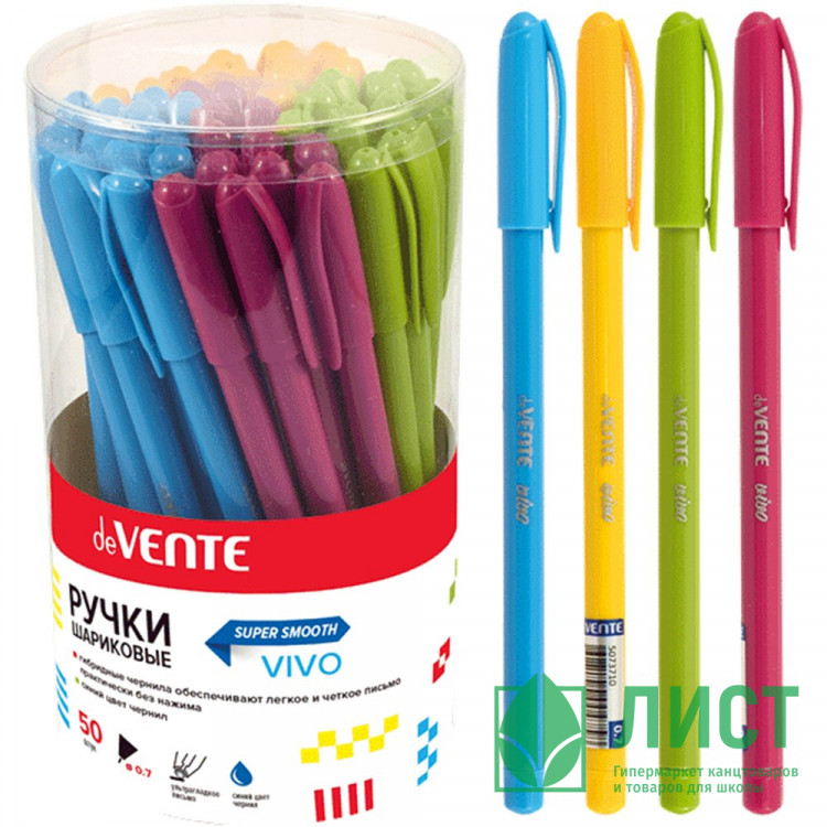 Ручка шариковая не прозрачный корпус (deVENTE) Vivo синий, 0,7мм, масло арт.5073710 (Ст.)