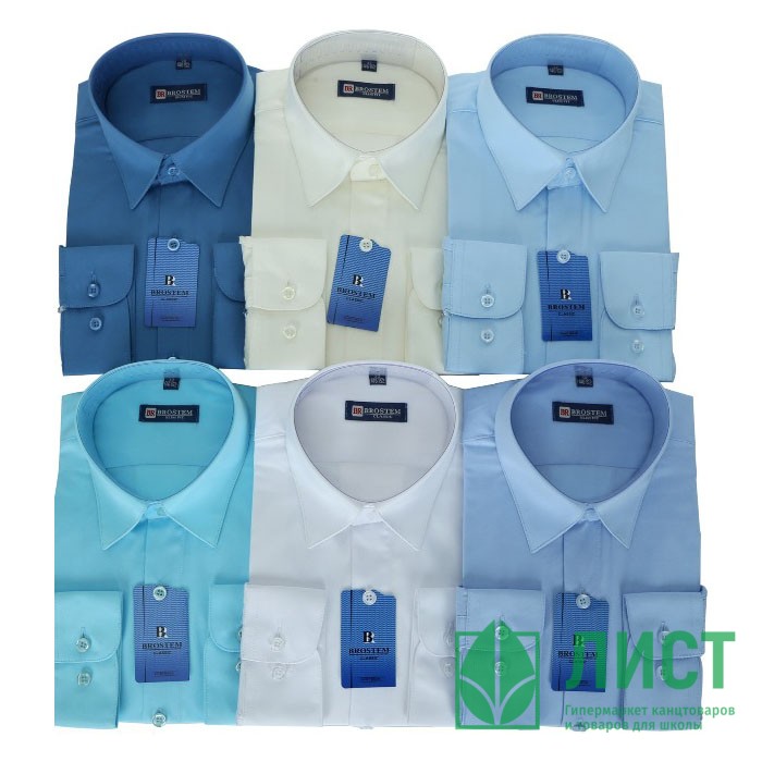 Сорочка детская приталенная длинный рукав размер 33/140-146 цвет голубой Brostem арт.202d**
