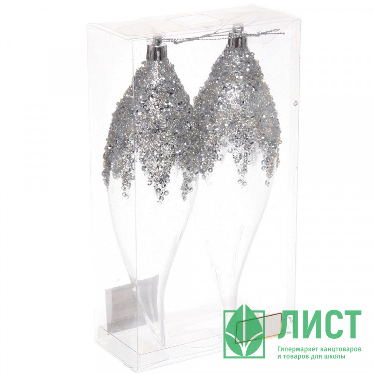 Украшение декор.подвеска пластик "Волшебная сказка" 19,5см цв.белый арт.107-6182