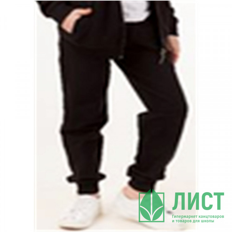 Брюки спортивные для мальчика арт.0020_С22 размер 30/122-46/170 трикотажные цвет черный
