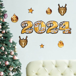 Плакат 10шт/наб. "2024" черный/золото арт.9506012