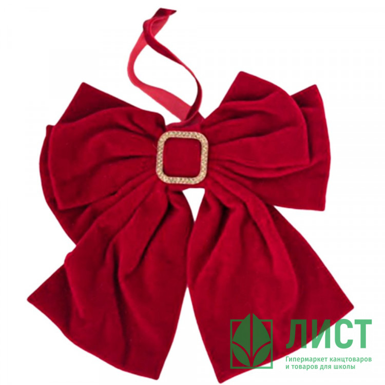 Украшение декоративное "Бант" 17,5*20,5*32см красный бархат арт.94602