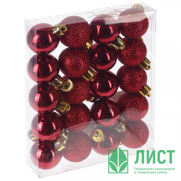 Набор шаров 03см 20шт/наб. "Романс" цв.красный арт.722871