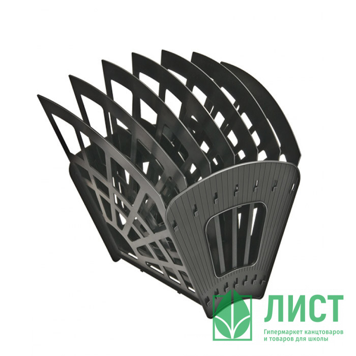 Лоток-веер для бумаг вертикально-горизонтальный  6 отделений черный СТАММ арт.ЛТ418