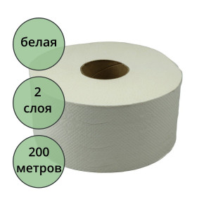Бумага туалетная Т2 2-слойная втулка 200м рулон белая Терес Комфорт