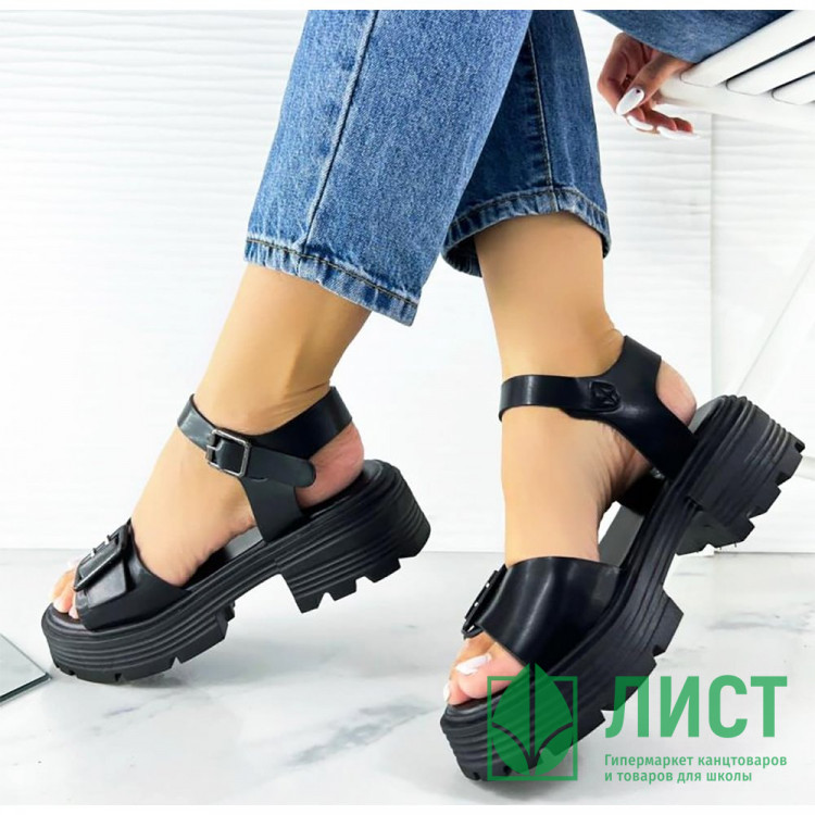 Босоножки для девочки (Nalisha) черный верх-искусственная кожа подкладка-искусственная кожа размерный ряд 36-41 арт.apb-603-1