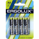 Батарейки Ergolux LR06 (АА) алкалиновые BL4 (цена за упаковку) (Ст.24)