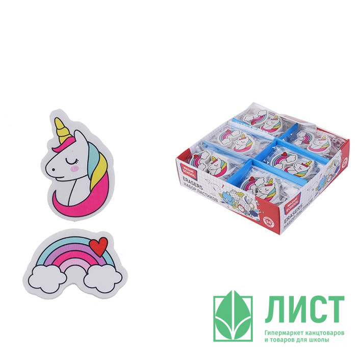 Ластик фигурный (Mazari) Uni набор 2 штуки ассорти арт.М-6845