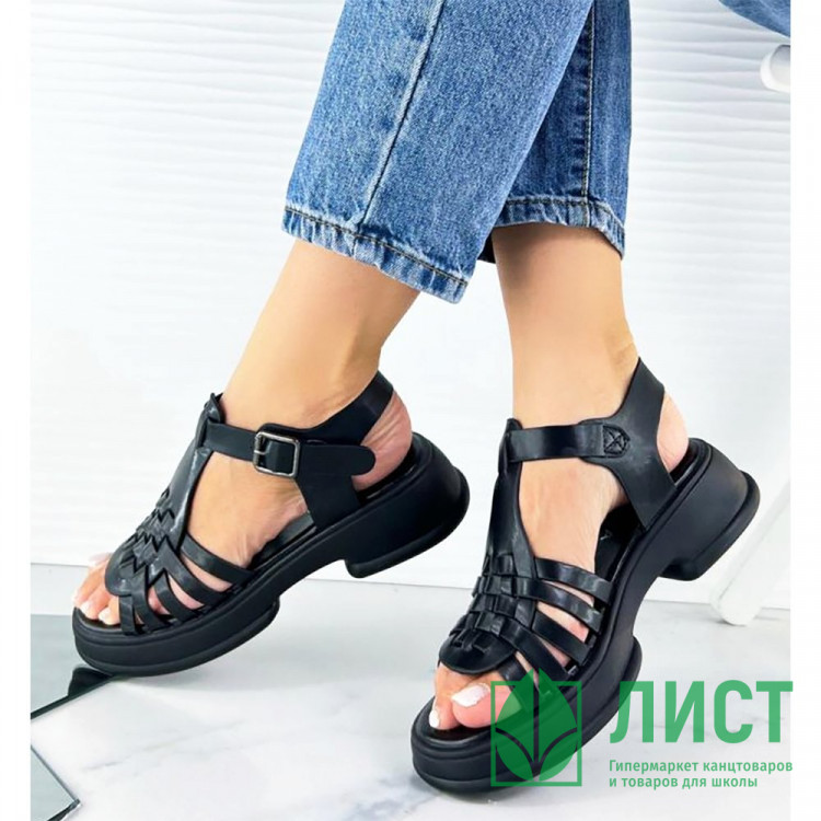 Босоножки для девочки (Nalisha) черный верх-искусственная кожа подкладка-искусственная кожа размерный ряд 36-41 арт.apb-610-1