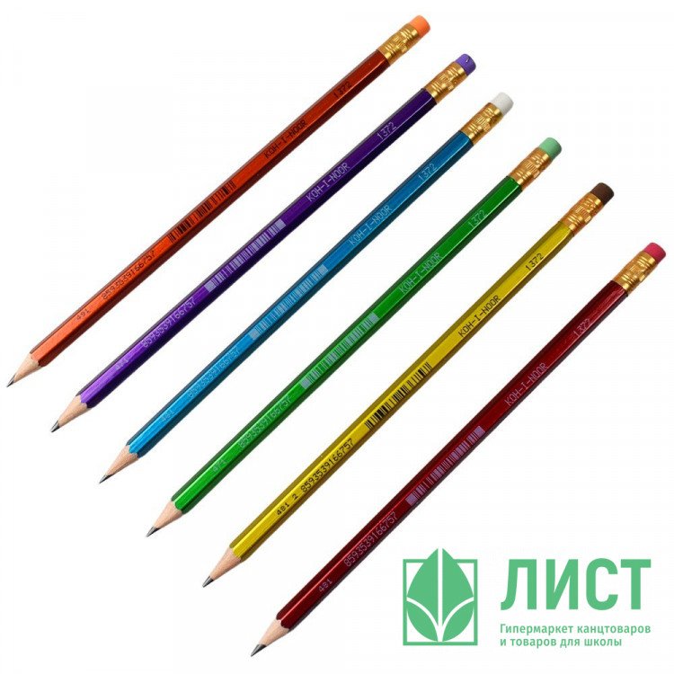 Карандаш чернографитный KOH-I-NOOR с ластиком НВ ORIENTAL арт.1372/2