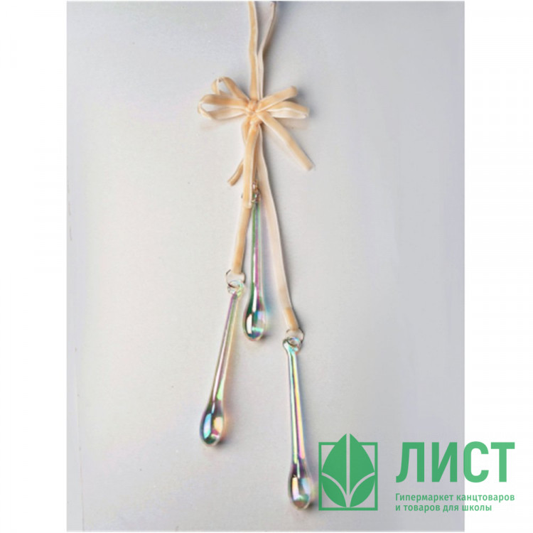 Украшение декор.подвеска "Капля" 34,5см 3шт связка, прозрачная арт.94857