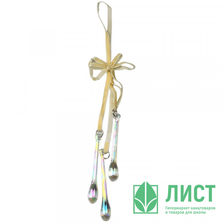 Украшение декор.подвеска "Капля" 34,5см 3шт связка, прозрачная арт.94857