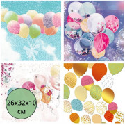 Пакет бумажный с ручкой "deVENTE.Ballons in the sky" вертикальный 26*32*10см арт.9041243
